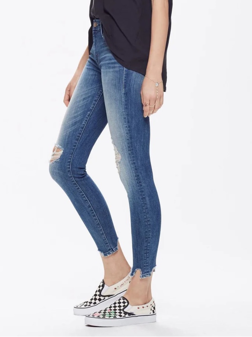 MOTHER Women’s The Looker Ankle Chew Denim Jeans in Mums the Word - Picture 9 of 10
